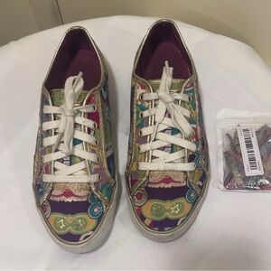 Coach Multicolor Women's Sneakers, peeling of gold trim, visibly fair condition